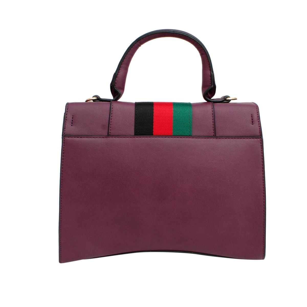 Satchel Purple Bee Stripe Flap Handbag Wallet Set